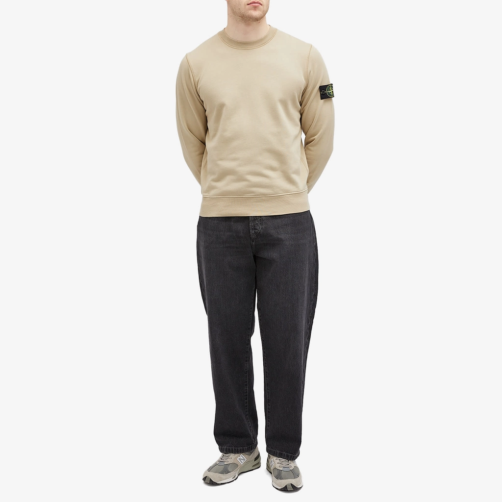 Stone Island Men's Garment Dyed Crew Neck Sweatshirt Desert